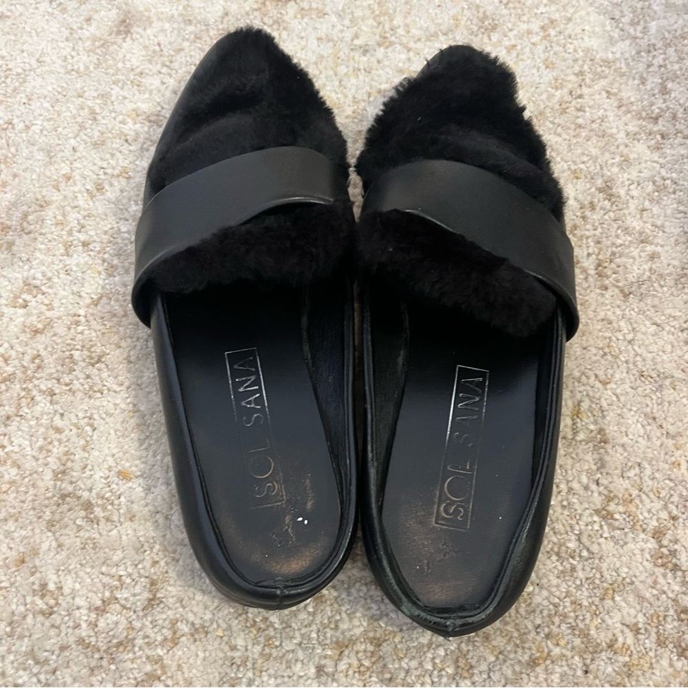Sol Sana Faux Fur Tuesday Slide Black Size 37 - Picture 9 of 13